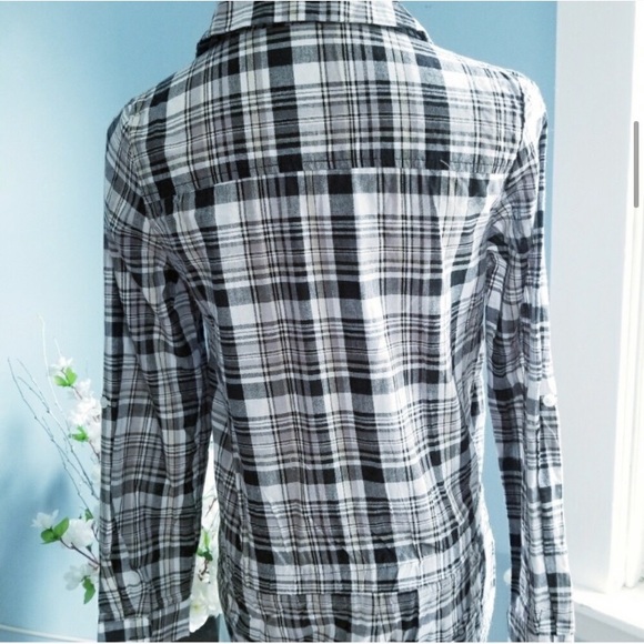 4/$50 Black and White Plaid Long Sleeve Romper - Picture 6 of 6